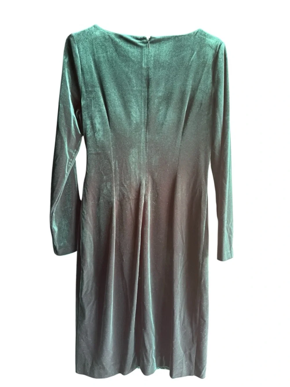 DKNY women's green velvet wrap midi dress Size 8 - Picture 6 of 12